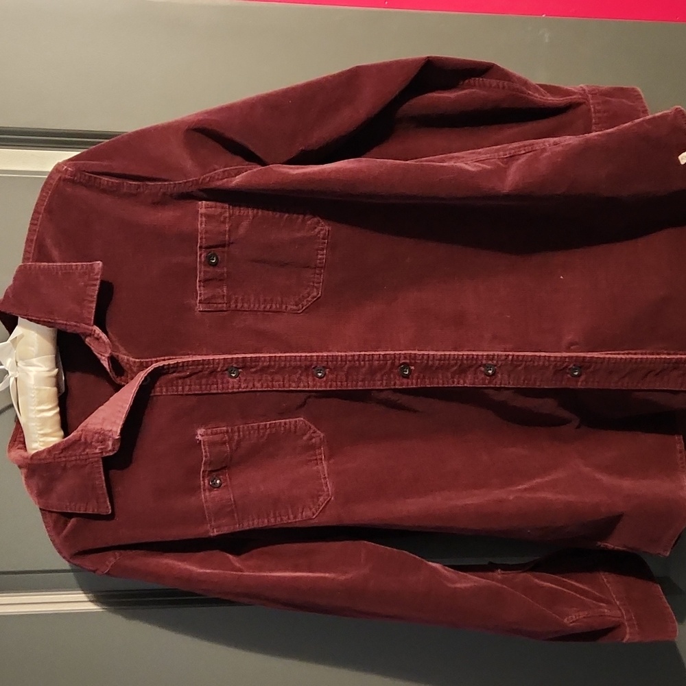 Women's Woolrich Large Burgundy Corduroy Shirt